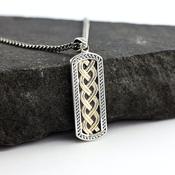 Sterling Silver and 10k Gold Celtic Knot Ingot, From Ireland image