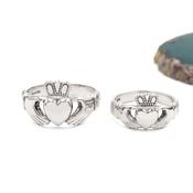 Traditional Claddagh Couples Rings Set, From Ireland