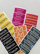School Subject Labels Stick On Colour Coded image
