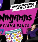 Pampers Ninjamas Bedwetting Pyjama Pants Girls x9, 8-12 Years image