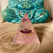 Crystal Orgonite Pyramid - Rose Quartz &amp; Pink Mandala | Buy Online in Ireland