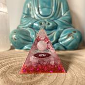 Crystal Orgonite Pyramid- Rose Quartz Om | Buy Online in Ireland