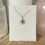 Necklace Sterling Silver Tiger Eye Lotus | Buy Online in Ireland image