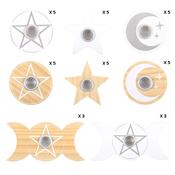 Spell Candle Holder White Round Pentagram | Buy Online in Ireland image