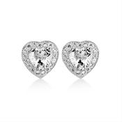 Clear Stone Heart Earrings image