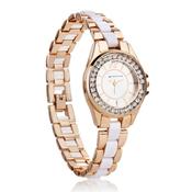 Ladies Watch Round Face (Rose) Clear Stones image