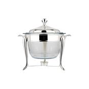 Silver Plated Glass 4L Round Warmer and Ladle