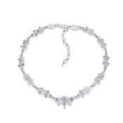 Cluster Floral Necklace with Clear Stones image
