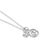 Ocean Silver Plated Pendant with Clear Stone image
