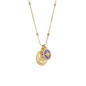 Gold Plated Pendant with Lapis Lazuli Charm image