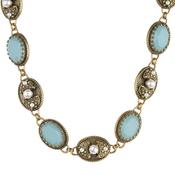Necklace with Aqua &amp; Pearl Stone Settings image