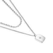 Rectangular Star Pendant with Clear Stones image