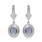 Ornate Drop Earrings with Light Blue Stones image