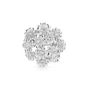 Silver Plated Floral Cluster Brooch image