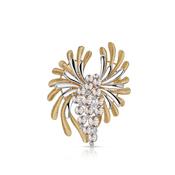 Two Tone Brooch with Crystal Honey Stones image
