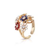 Gold Plated Revolving Cluster Floral Ring image