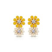 Yellow and White Floral Earrings image