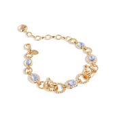 Tigers Head Bracelet with Blue Stones