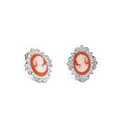 Silver Plated Cameo Earrings image