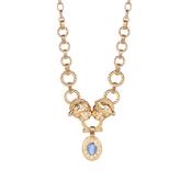 Tigers Head Necklace with Blue Stones image