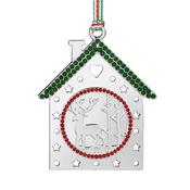 Christmas House with Reindeer Tree Decoration image