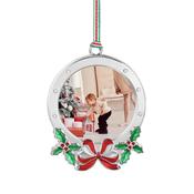 Round Frame with Holly Christmas Tree Decoration image