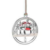 Snowman Couple Round Christmas Tree Decoration image