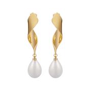 Gold Plated Statement Pearl Earrings image
