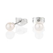Silver Plated Pearl Earring 4mm image