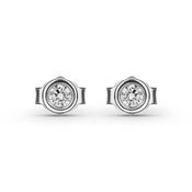 Sterling Silver Bezel Set Lab Grown Diamond Earrings 0.2ct image