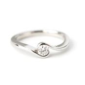 Sterling Silver Channel Set Lab Grown Diamond Ring 0.2ct Size N image