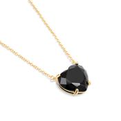 Gold Plated Black Stone Heart Pendant image