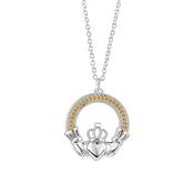 Gold &amp; Silver Plated Claddagh Pendant