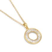 Gold Plated Baguette Stone Pendant image