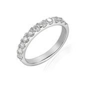 18ct White Gold Micro setting half eternity ring 14 brilliant cut diamonds image