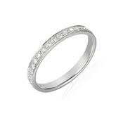 18ct White Gold Micro setting half eternity ring 20 brilliant cut diamonds image