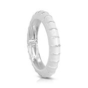 Silver Plated White Enamel Bangle