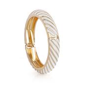 Gold Plated White Enamel Bangle image