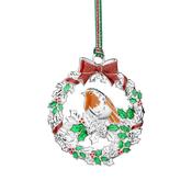 Robin with Holly Christmas Tree Decoration image