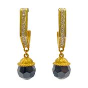 1980'S Gold Tone Crystal Statement Drop Earrings