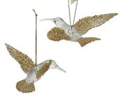 Transparent Glitter Hummingbird Christmas Decoration – 10.5 cm – 2 Assorted Designs image