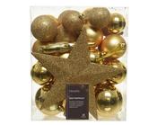 Shatterproof Baubles Light Gold 8 cm – 33-Piece Set image