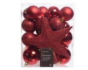 Shatterproof Baubles Christmas Red 8 cm – 33-Piece Set image