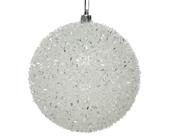 Shatterproof Bauble Winter White Transparent 10 cm