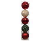 Shatterproof Baubles Christmas Red 20 cm – 5-Piece Set image