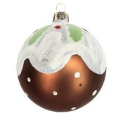 80mm Glass Christmas Pudding Bauble