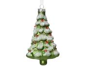 Glass Christmas Decoration Tree Green 7.5 cm image