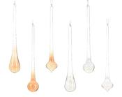 Transparent Glass Drop Christmas Decoration – 5 cm – 6 Assorted Designs image