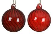 Glass Christmas Bauble Clear Round 10 cm – 2 Assorted Colours image