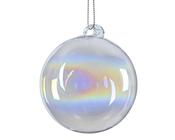 Glass Christmas Bauble Transparent Iridescent Round 8 cm image